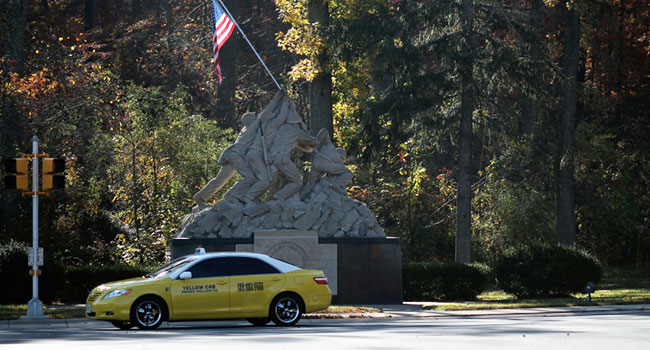 Yellow Cab at Iwo Jima Memorial